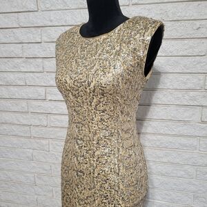 Gold & Silver Sequined Sparkle Dress   Size M Holiday Coctail Party  Arden B